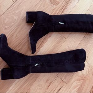 Sam Edelman Suede Black over the knee Heeled Boots